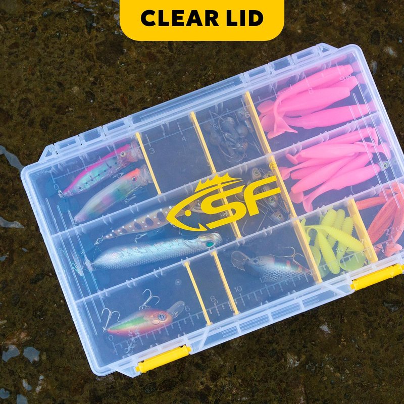 SF Tackle Box 3600 Plastic Tackle Trays Fishing Tackle Box Storage Organizer with Removable Dividers 4 Packs Lure Terminal Storage
