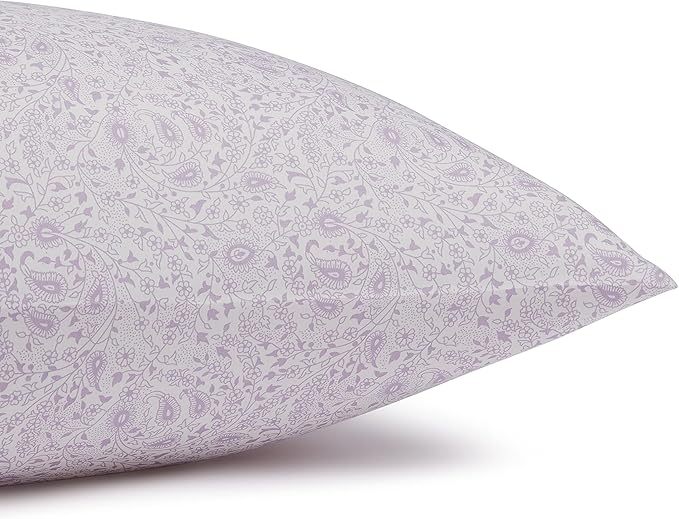 Amazon Basics Lightweight Super Soft Easy Care Microfiber Bed Sheet 3 Piece Set with 14" Deep Pockets - Twin XL, Lavender Paisley (Pack of 4)
