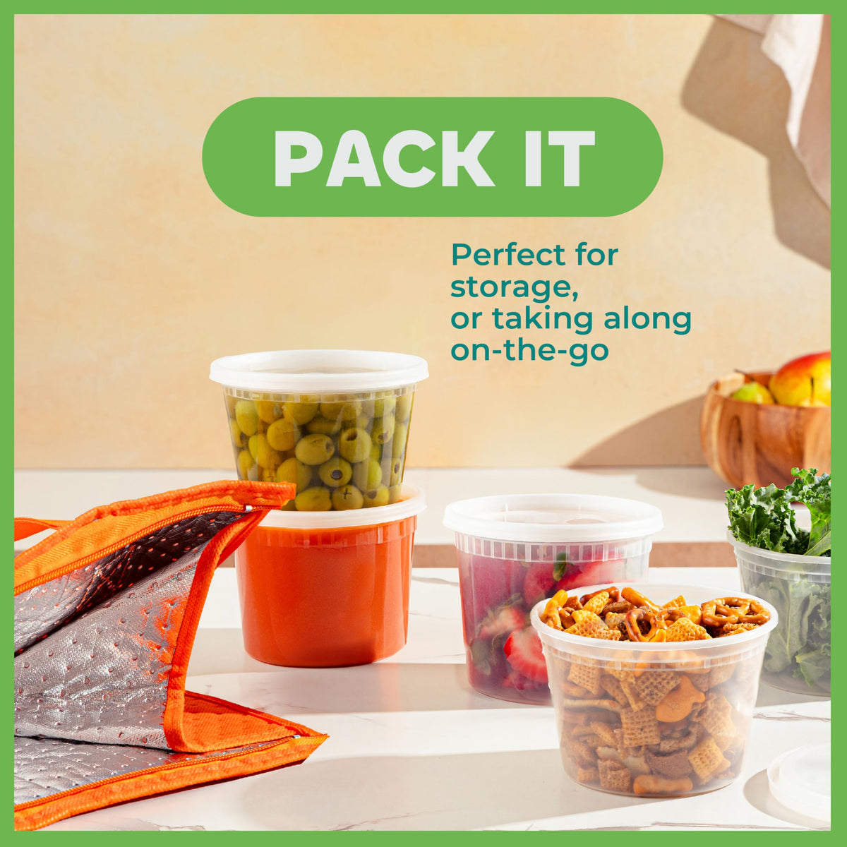 JoyServe 16 oz Deli Containers with Lids – 180 Sets (180 Containers + 180 Lids) – Leakproof, Stackable, Microwave & Freezer Safe – Bulk Food Storage for Restaurant, Deli, Catering, Soup & Meal Prep