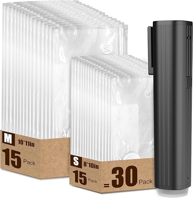 Vacuum Sealer, Portable handheld Vacuum Sealer + 30 Reusable Vacuum Bags, Portable Food Sealer, With LED pressure display
