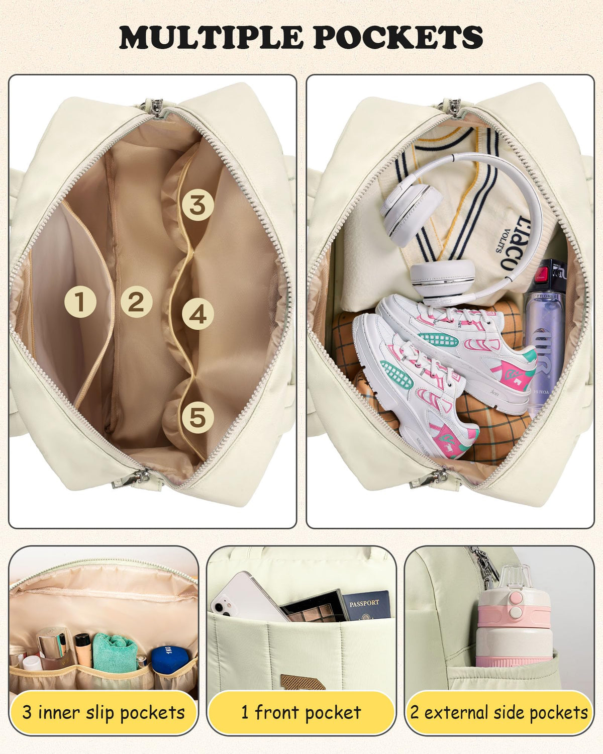 Vogewood Birthday Presents for Women-Duffle Bag for Travel, Travel Bags，Bridal Shower Gifts-Initial Overnight Bag with Wet Pocket，Lightweight Weekender Bags Personalized Gym Tote with Makeup Pouch