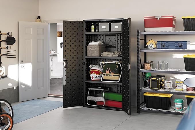 Suncast Mega Tall Storage Cabinet, Black
