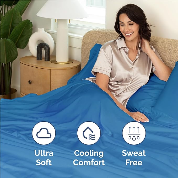 Full Size 4 Piece Sheet Set - Comfy Breathable & Cooling Bed Sheets Set - Hotel Luxury Bedding for Women, Men, Kids, Teens, Boys & Girls - Deep Pockets, Soft and Wrinkle Free - Oeko-Tex - Royal Blue