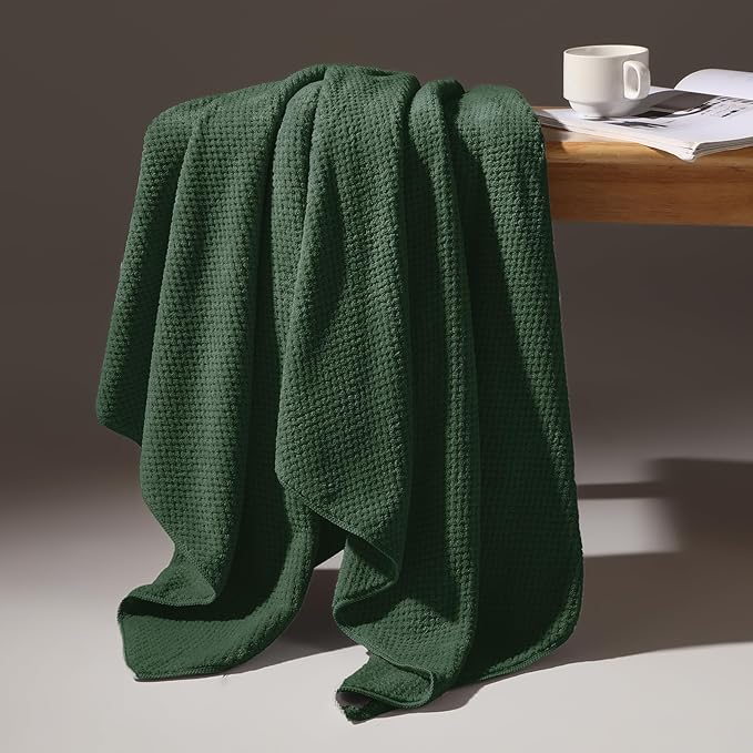 REDKISS 6-Piece Bath Towel Set - 2 Washcloths, 2 Hand Towels, 2 Bath Towels | Ultra-Fiber Coral Fleece, Super Absorbent, No Lint & No Fading | Perfect for Bathroom, Spa, Gym | Family -Olive Green