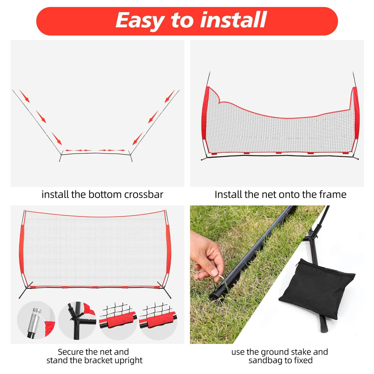 7x7ft /10x16ft /10x20ft Portable Stable Backstop Net172