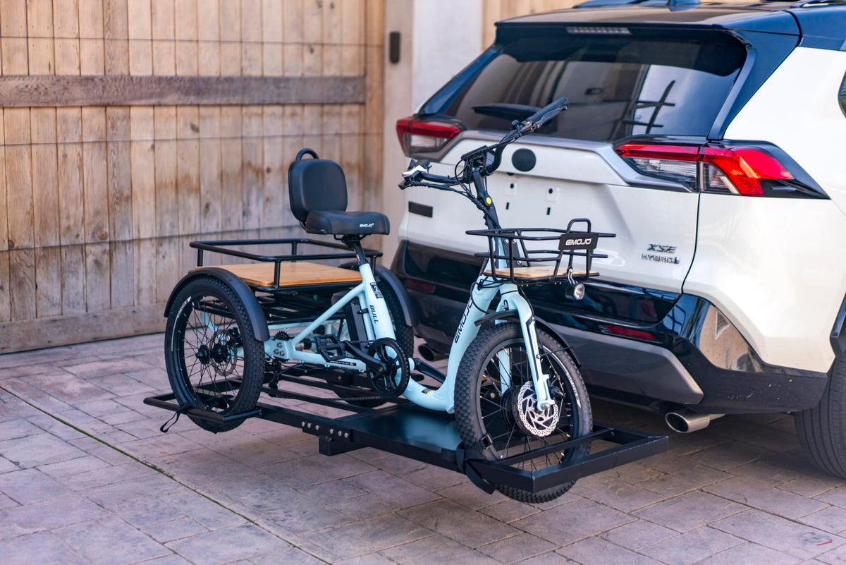 Hitch Rack for Electric Trike Foldable Steel Alloy Trailer Tricycle Hitch Rack Carrier, 500 lb. Capacity