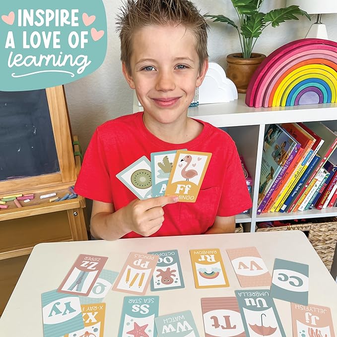 Hadley Designs Alphabet Flash Cards for Toddlers 1-3 - Preschool Learning Activities, Number Color Shapes & ABC Flash Cards for Toddlers 1-3, Daycare Essentials, Homeschool Supplies, Kids Easter Gifts
