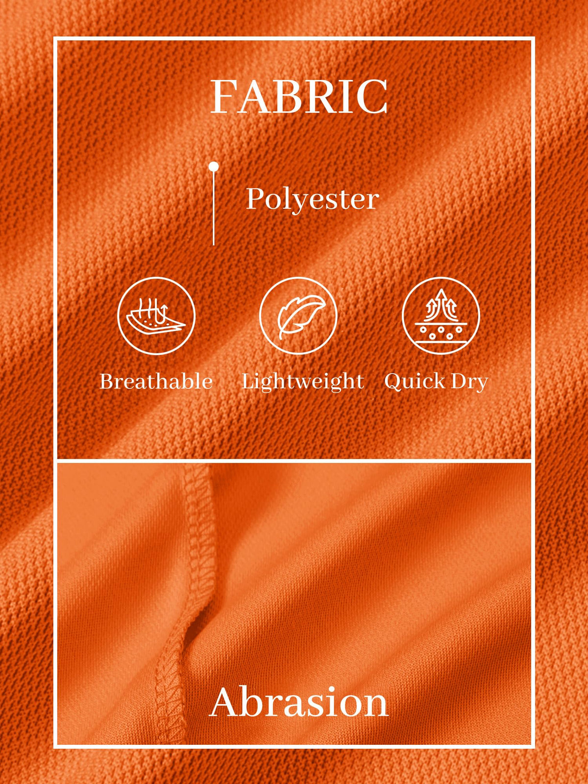TACVASEN Mens Golf Shirt Dry Fit Mens Polo Shirts Short Sleeve Performance Golf Polos for Men with Collar Work Shirts Orange, 2XL