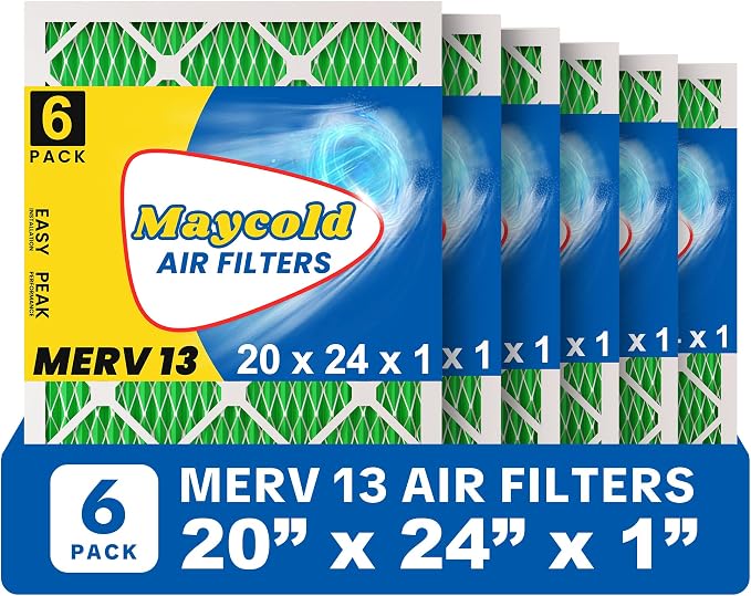 Maycold MERV 13 20x24x1 Air Filter, High-Efficiency Pleated AC & Furnace Filters