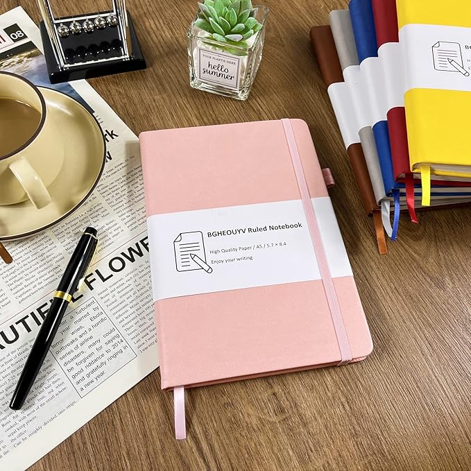 Notebook Journal, College Ruled Notebook Lined A5 160 Pages,Hard Cover Journals for Writing, Notebooks for Work Office School Women Men,5.7 inches x 8.4 inches(Wine Red)