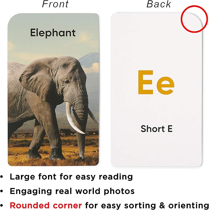 Award-Winning Alphabet Flash Cards for Kids Ages 2-4 – Learn ABCs, Phonics & Speech – Upper & Lowercase Letters, Photo Images – Preschool, Pre-K, Kindergarten