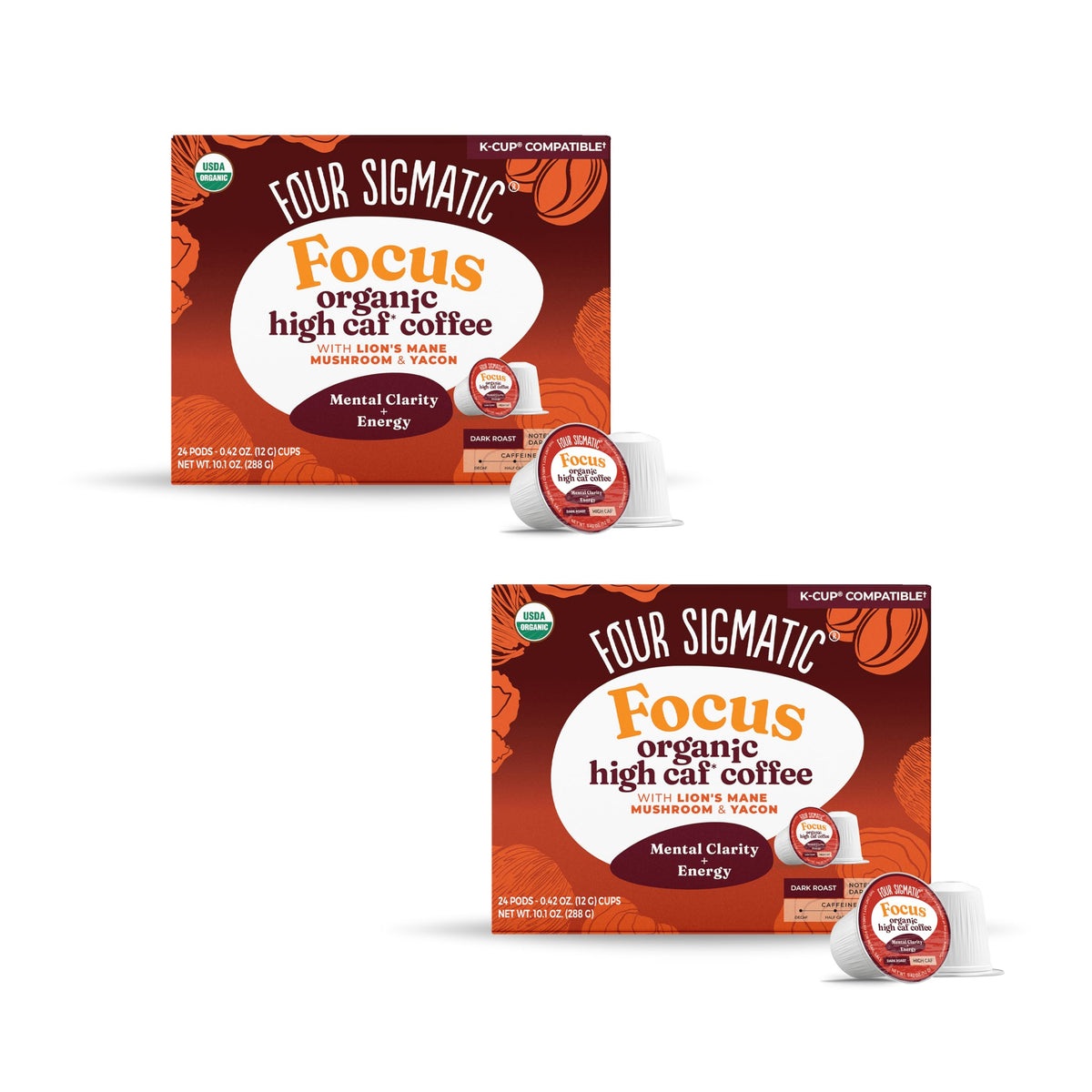Four Sigmatic Adaptogen Coffee K-Cups | Organic Medium Roast Ground Coffee with Ashwagandha, Eleuthero, Chaga & Tulsi | Immune Support & Stress Relief | Keto | 24 Count