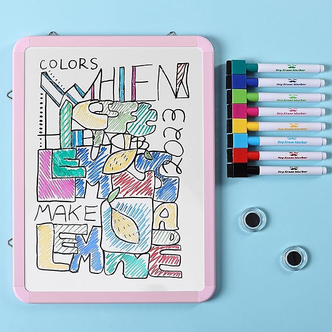 Mr. Pen- White Board, 12.5" x 9.5" with 8 Markers and 2 Magnets, Magnetic Dry Erase Board for Wall