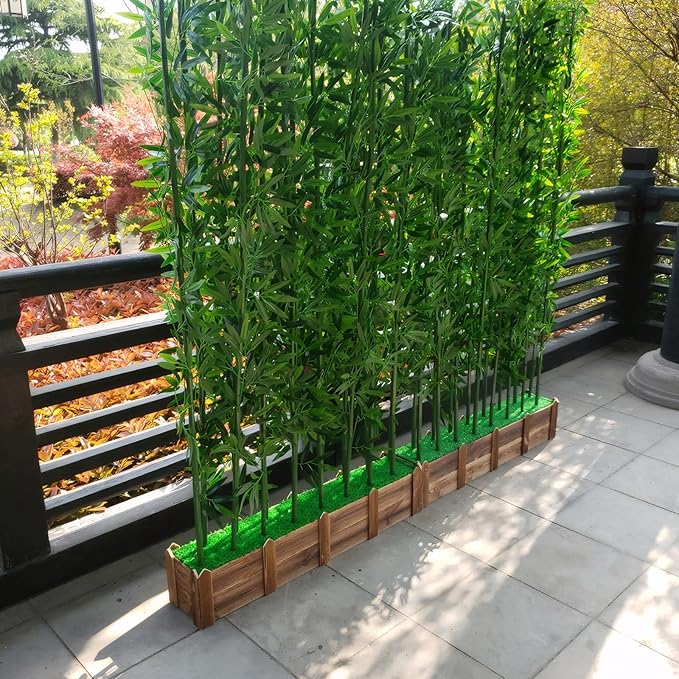 16-Pack 5ft Artificial Privacy Fence | Faux Plant with Realistic Silk Leaves for Indoor Decor & Outdoor Garden – UV-Protected, Waterproof Tall Screen Set