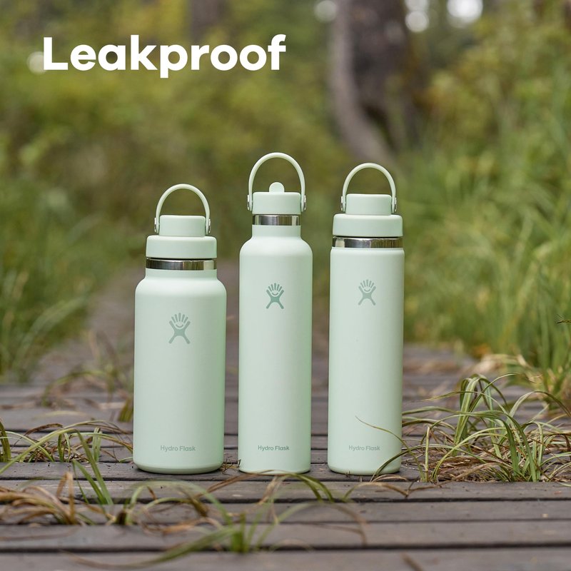 Hydro Flask Water Bottle - Insulated Stainless Steel - Wide Mouth Flex Chug Lid, Non Spill, Leakproof in 40 Oz Cascade Blue