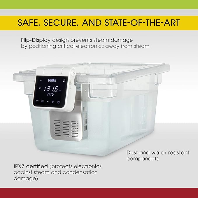 Vesta Precision Imersa Elite Sous Vide Cooker for Precision Cooking Every Time | App Enabled | Precise Temperature Control | Touch Panel