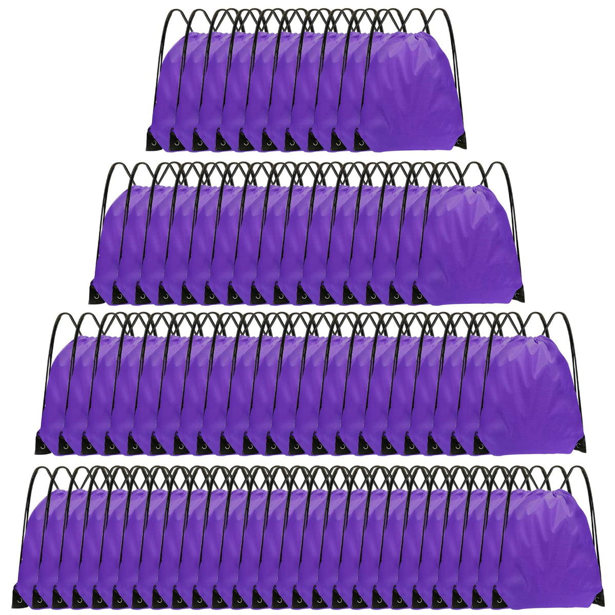 Grneric Drawstring Backpack Bulk 70Pcs String Backpack Drawstring Bags Cinch Bag Sackpack for Men Women Gym(Purple)
