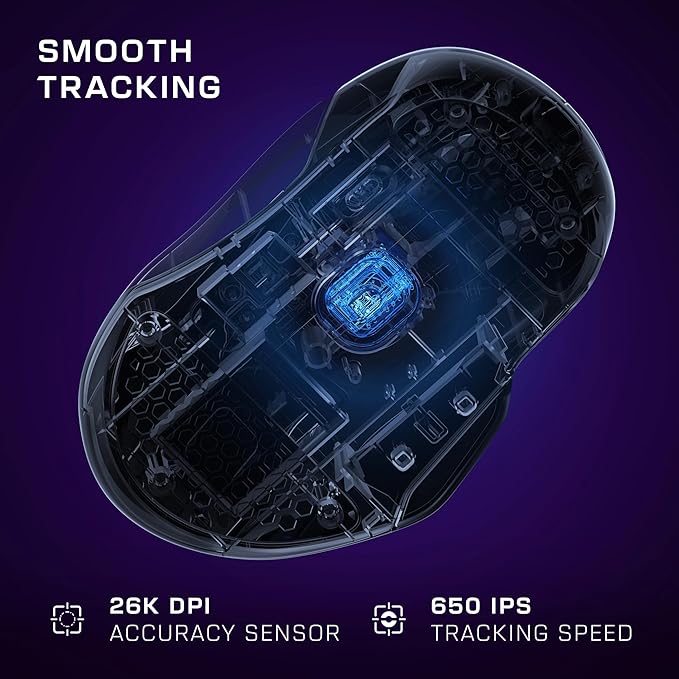 Turtle Beach Kone II Air Wireless RGB Gaming Mouse, 350-Hr Rechargeable Battery, 26000 DPI Optical Sensor, 100M Click Optical Switches, 21 Customizable Inputs, Ergonomic, 4D Scroll Wheel – Ash Black