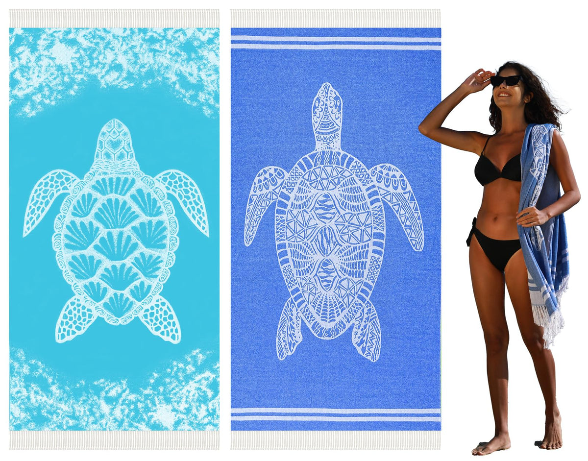 Widdonen Thin Turkish Beach Towel Lightweight Quick Dry Absorbent Cotton Bathroom Bath Pool Swim Towels Extra Large Oversized Sand Free Beach Accessories Essentials Cloud Gifts for Adult