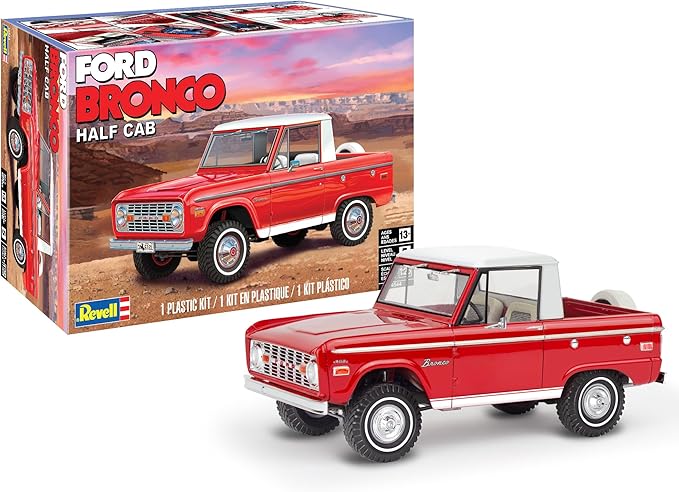 Revell 14544 Ford Bronco Half Cab 1:25 Scale 140-Piece Skill Level 5 Model Building Kit