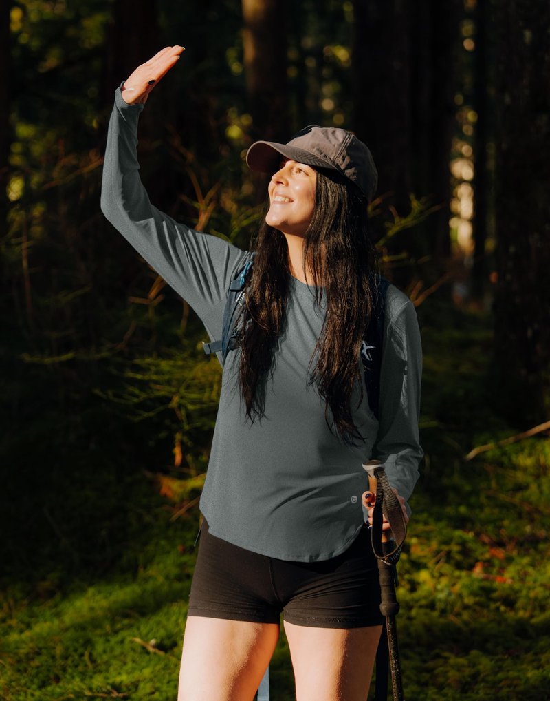 Women's Sun Shirts UPF 50+ Long Sleeve UV Protection Shirt Lightweight Quick Dry Workout Hiking Tops for Women(Heather Grey,L)