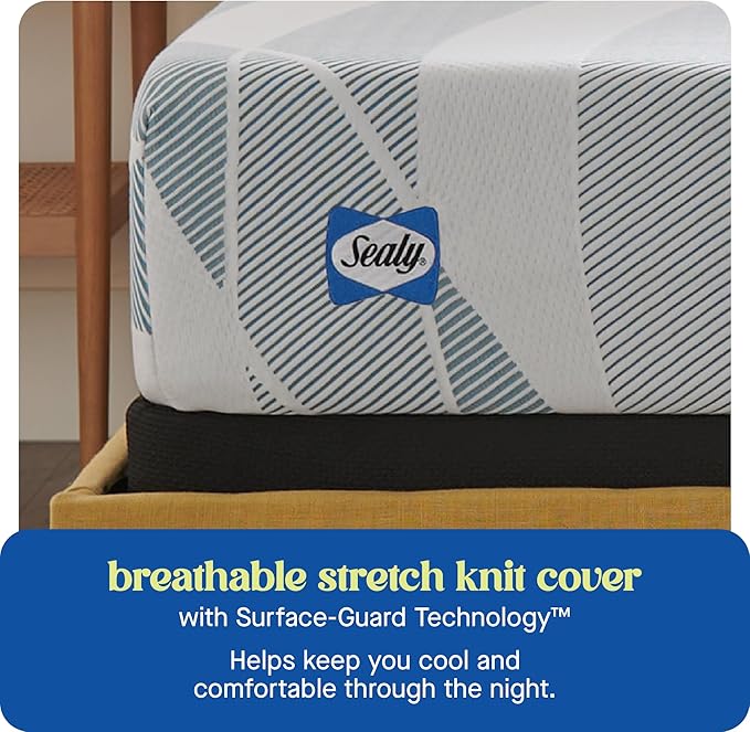 Sealy Dreamlife 10” Hybrid Mattress-in-a-Box, Twin XL, SealyComfort Gel Memory Foam, SealyResponsive Encased Coils, Surface-Guard Technology