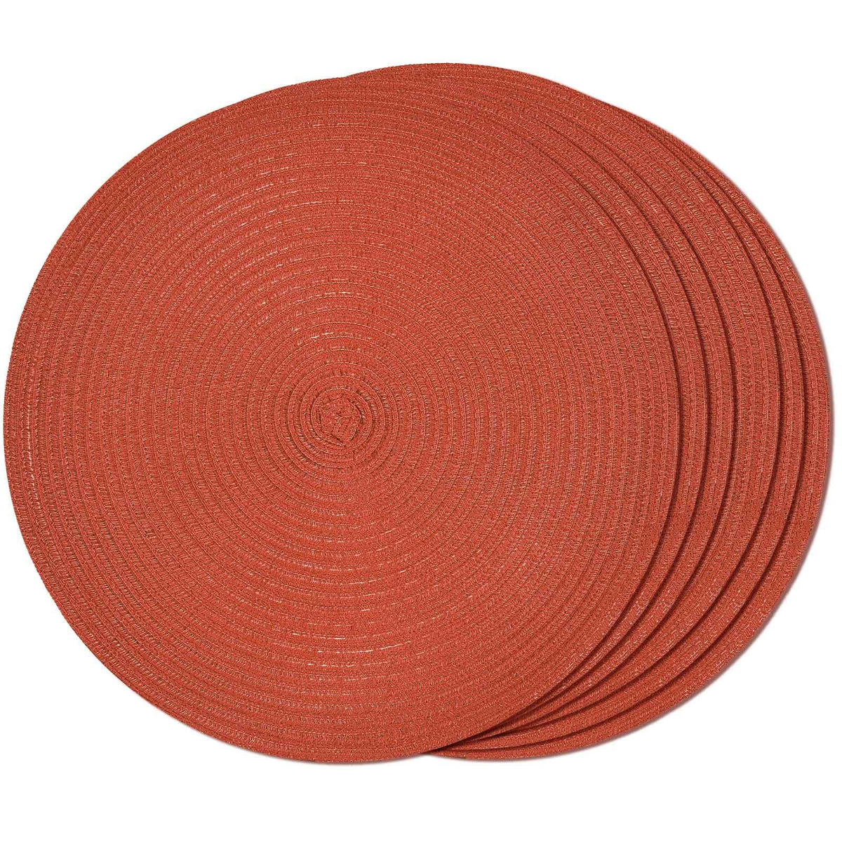 FunWheat Round Braided Placemats Set of 4 Place mats for Dining Tables Woven Heat Resistant Table Mats 15 inch (Wine,4pcs)