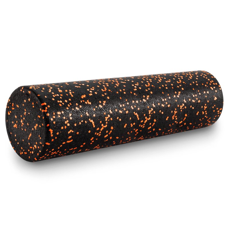 ProsourceFit High Density Foam Rollers 24 - inches long, Firm Full Body Athletic Massage Tool for Back Stretching, Yoga, Pilates, Post Workout Muscle Recuperation, Black/Orange