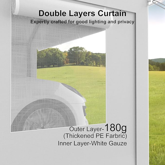 13x20ft Carport Heavy Duty, Portable Garage with 4 Doors + 4 Window, Upgraded Carport with Reinforced Steel Poles, Uv Resistant Waterproof Tarp, Portable Carport for Car, Truck, Boat