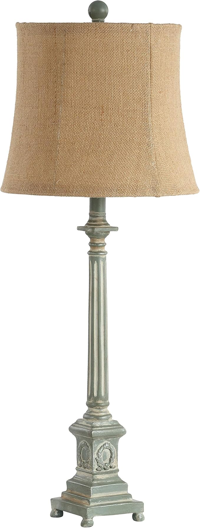 SAFAVIEH Lighting Collection Collin Traditional Rustic Farmhouse Antique Blue/ Brown Shade 32-inch Bedroom Living Room Home Office Desk Nightstand Table Lamp (LED Bulb Included)