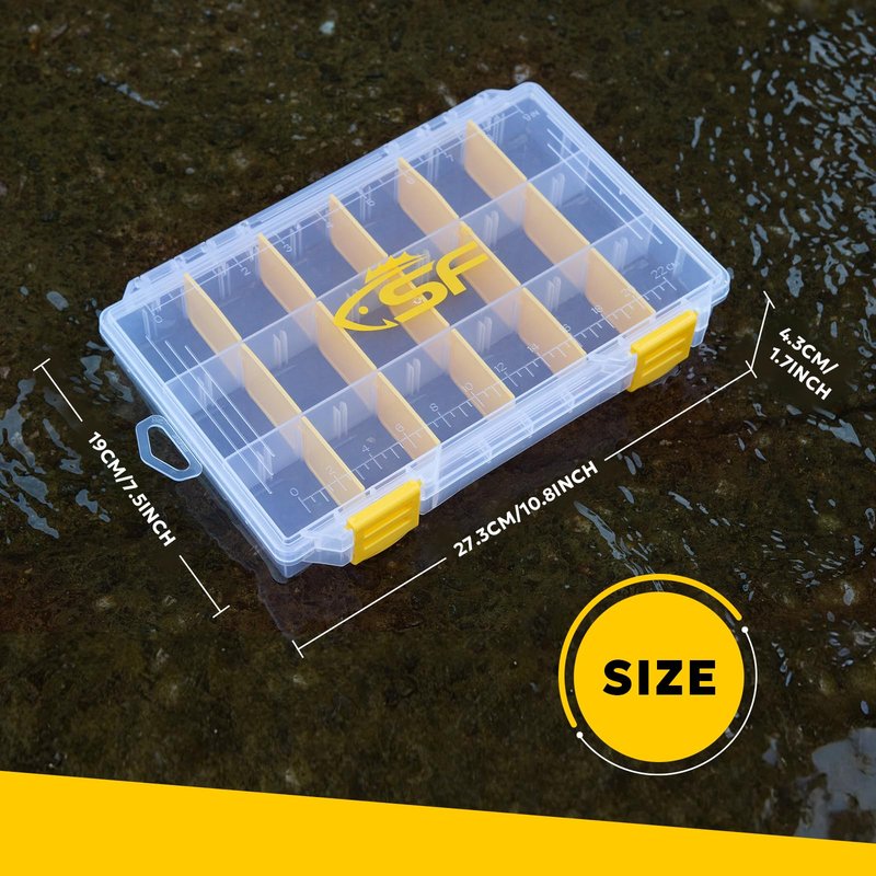 SF Tackle Box 3600 Plastic Tackle Trays Fishing Tackle Box Storage Organizer with Removable Dividers 4 Packs Lure Terminal Storage