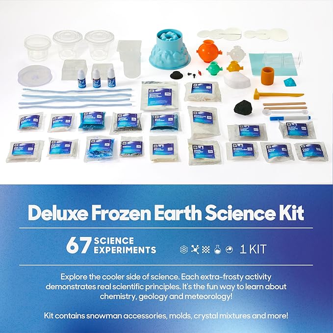 Discovery™ Frozen Earth Science Kit – 67 Experiments STEM Chemistry Lab for Kids| Grow Crystals, Make Snow & Slime, Ice Explosions & More| Educational Learning Activity Toy| DIY STEM Set Gift| Ages 8+