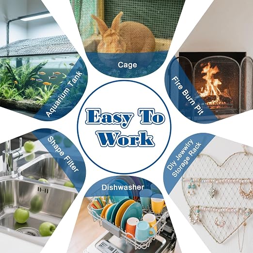 6 Pcs Stainless Steel Wire Mesh Sheet 20 Mesh Air Vent Fine Meshs 1mm Hole