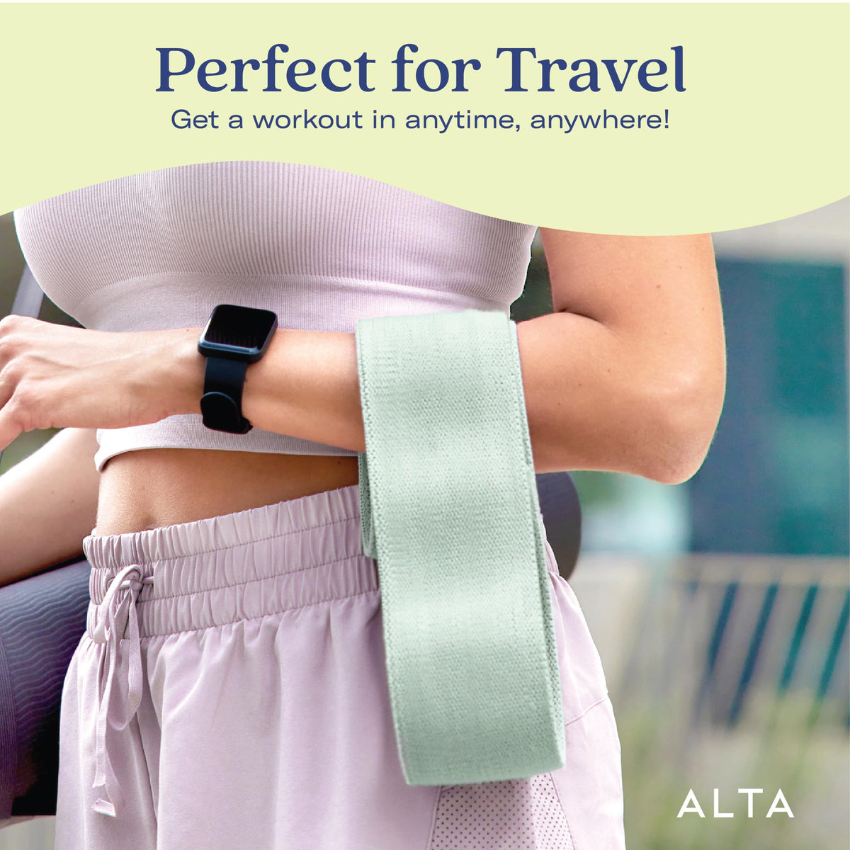 ALTA Booty Bands for Women - Premium Non-Slip Fabric Resistance Bands for Working Out - Cloth Resistance for Legs, Fabric Exercise Leg Straps for Working Out Women, Looped Hip Loop Set