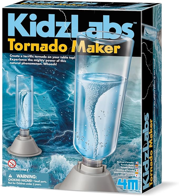 Rhode Island Novelty KidzLabs Thrilling Tornado Maker Kit - Educational Weather Experiment for Kids - Perfect for STEM Classrooms, Science Fairs, and Home Activities