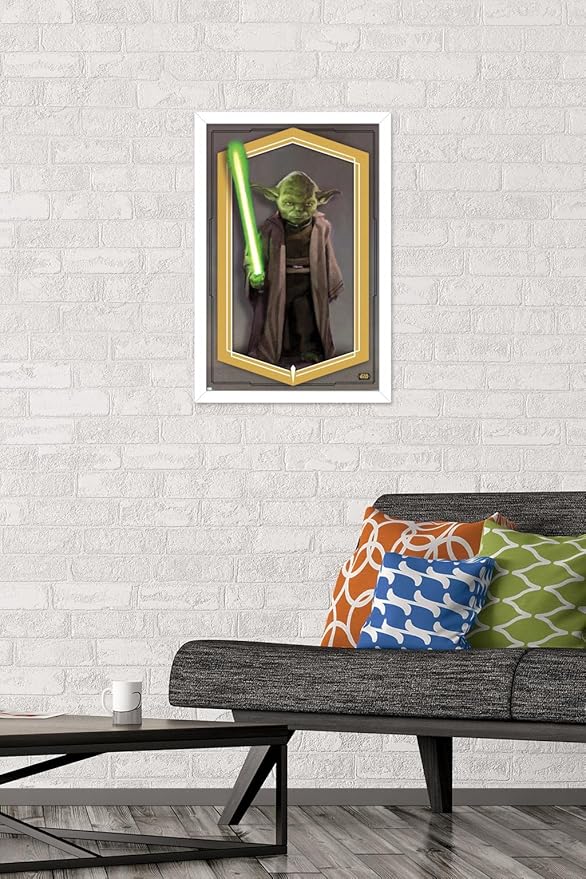 Trends International Star Wars: The High Republic - Yoda Wall Poster, 14.725" x 22.375", White Framed Version