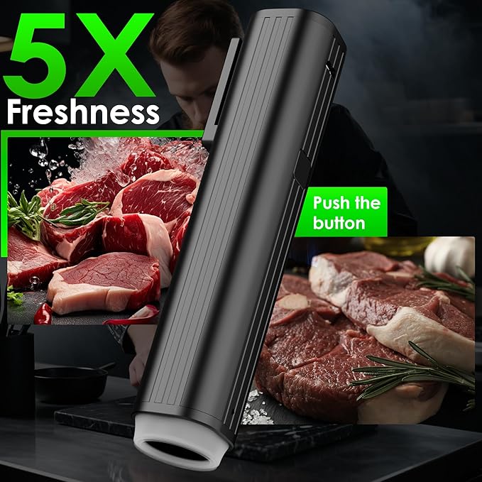 Vacuum Sealer, Portable handheld Vacuum Sealer + 30 Reusable Vacuum Bags, Portable Food Sealer, With LED pressure display