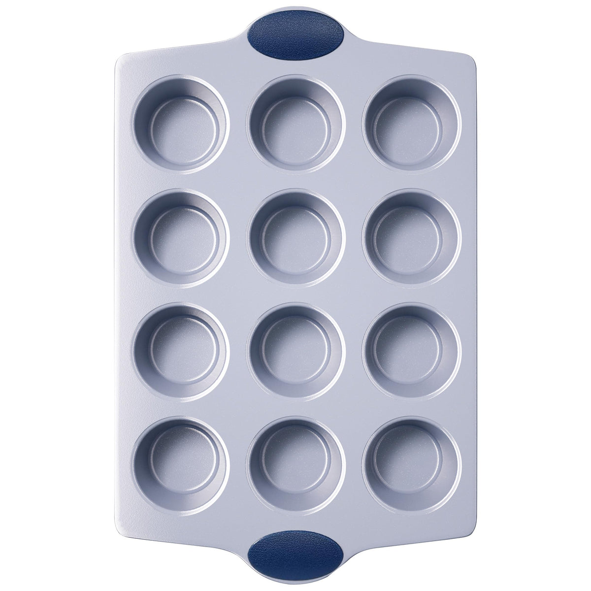 BRONYPRO 24-Cup Non Toxic Nonstick Ceramic Mini Muffin Pan & Cupcake Tin, PFOA & PFOA Free, Heavy Duty Rust-Resistant Aluminized Steel, Oven & Dishwasher Safe, Blue