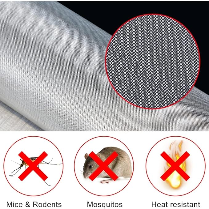 304 Stainless Steel Wire Mesh 30 Mesh Screen, Woven Metal Cloth Roll, Vent