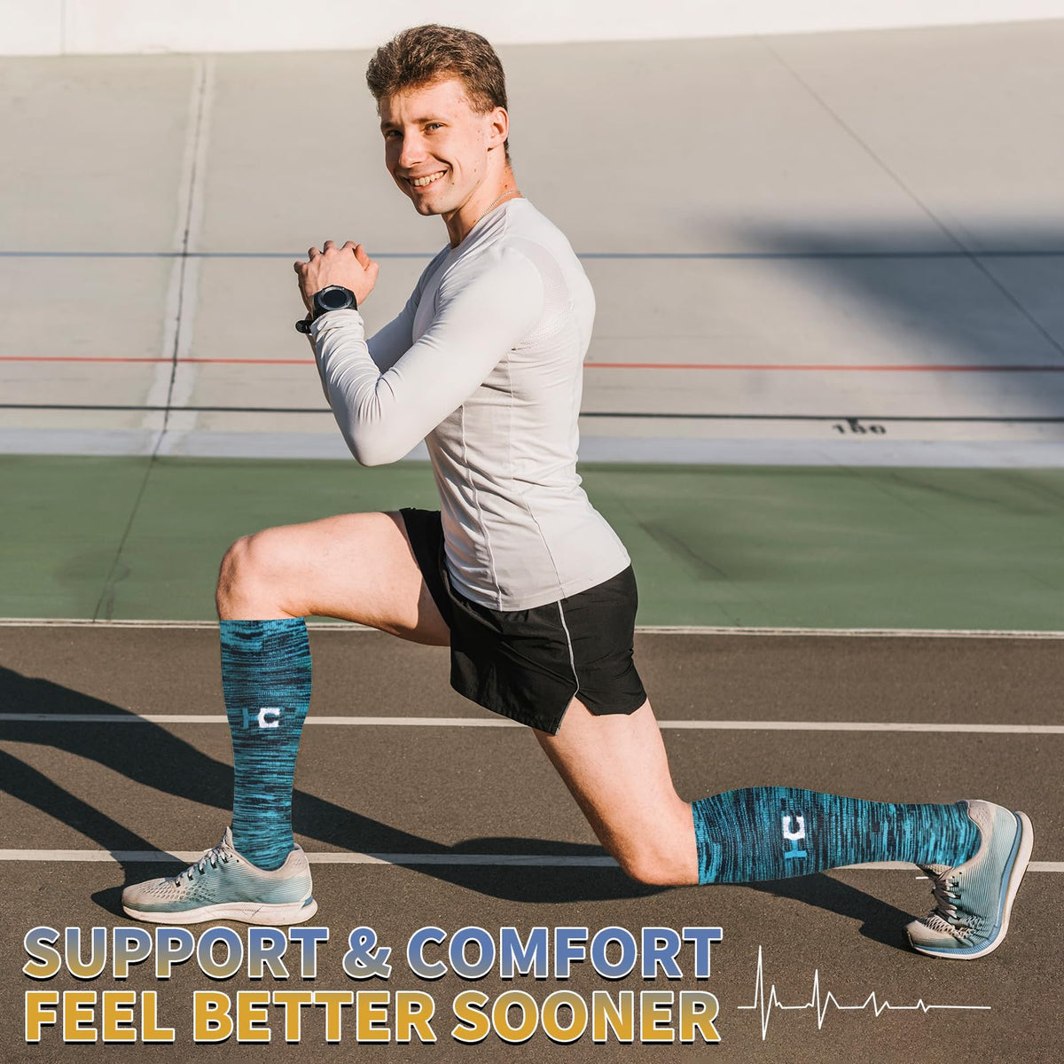Graduated Medical Copper Compression Socks for Men & Women Circulation 8 Pairs 20-30mmHg - Best for Running Athletic Cycling