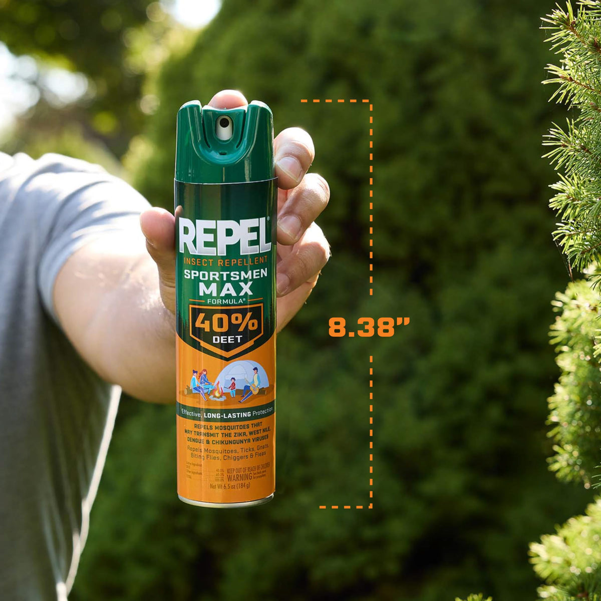 Repel Insect Repellent Sportsmen Max Formula 40% DEET, 2-6.5 Ounce Aerosol Cans, 2 Pack, Long-Lasting Aerosol Insect Repellent Spray Repels Mosquitoes, Ticks, Gnats, Biting Flies, Chiggers And Fleas