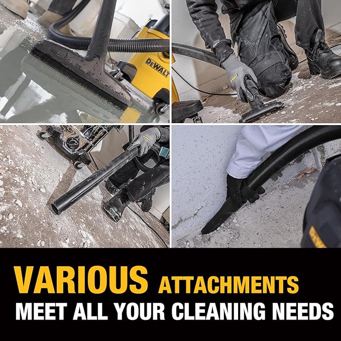 DEWALT 6 Gallon STEALTHSONIC Wet Dry Shop Vac, Powerful Suction & Portable Shop Vacuum with Attachments, Ultra Quiet Heavy Duty Shopvac for Home, Garage, Car, Workshop, Jobsite, DXV06P-QT, 5 Peak HP