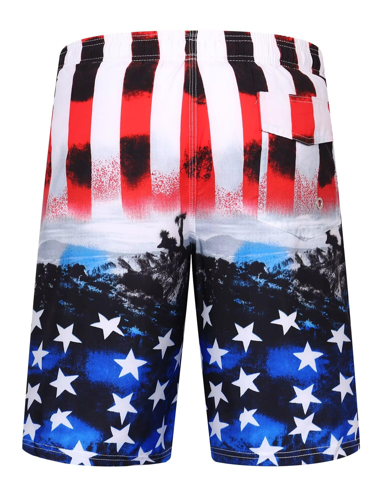ELETOP Men's Swim Trunks Quick Dry Bathing Suit Swimming Board Shorts Mesh Lining Beach Swimwear American Flag 4XL