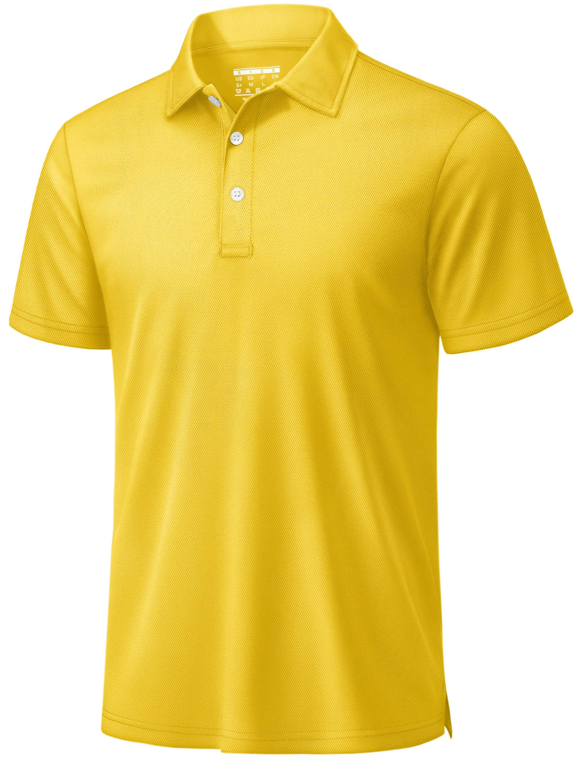 TACVASEN Mens Golf Shirt Dry Fit Mens Polo Shirts Short Sleeve Performance Golf Polos for Men with Collar Work Shirts Yellow, L