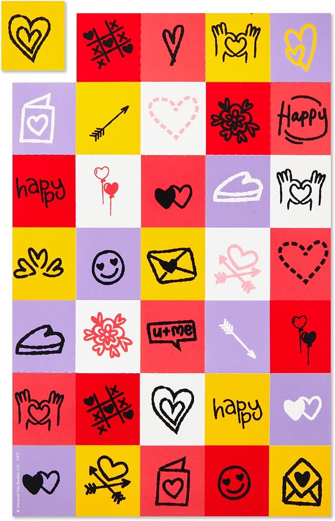 Hallmark Minions Valentines Day Cards and Mailbox for Kids School Classroom Exchange (1 Box, 32 Valentine Cards, 35 Stickers, 1 Teacher Card)