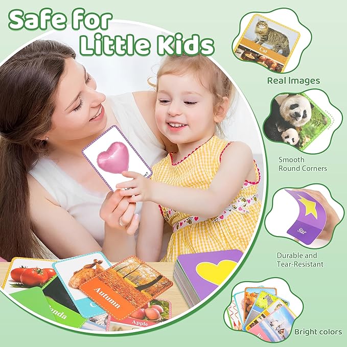 100 Flash Cards for Toddlers 1-3,Flashcards Toddler Flash Cards Double Side with ABC Alphabet Number Color Shape Animal Educational Toys for Preschool Kindergarten Kid Baby Learning Cards Activities