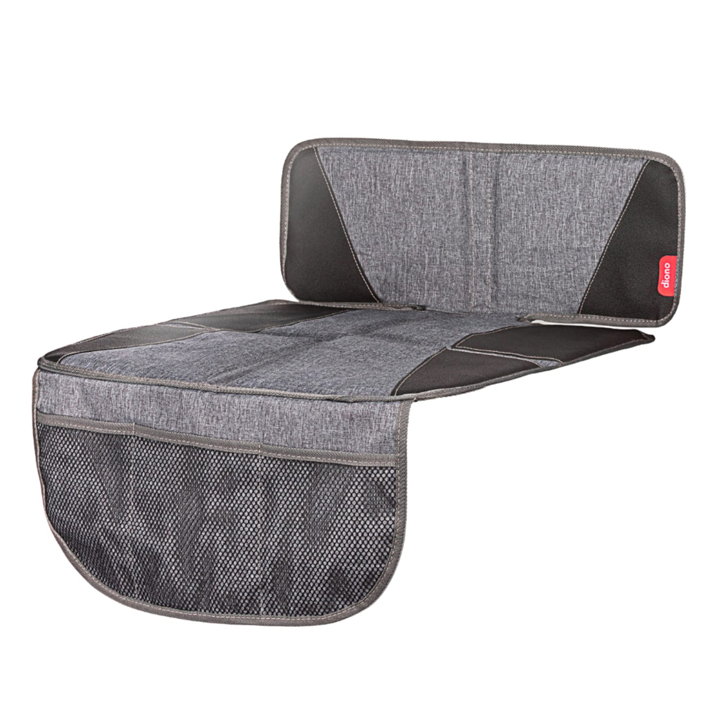 Diono Super Mat Car Seat Protector For Infant Car Seat, Booster Seat and Pets, Crash Tested, Thick Padding, Non Slip Backing, Durable, Water Resistant Protection, 3 Handy Mesh Storage Pockets, Gray