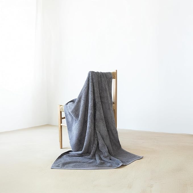 SALBAKOS 100% Turkish Cotton Jumbo Bath Sheet Towel Oversized 40x80 inch | Premium Hotel & Spa Quality, Soft, Absorbent, XL Bath Towels | Made in Turkey (Pack of 1, Gray)