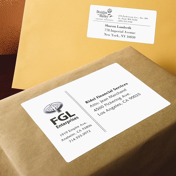 Avery Shipping Address Labels, Laser Printers, 2,000 Labels, 3-1/2 x 5, Permanent Adhesive, TrueBlock (5-Pack 5168)