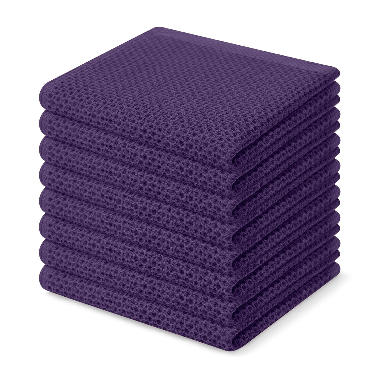 Homaxy 100% Cotton Waffle Weave Kitchen Dish Cloths, Ultra Soft Absorbent Quick Drying Dish Towels, 12 x 12 Inches — 12 x 12 - 12 Pack — 12 X 12 - 8 Pack